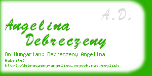 angelina debreczeny business card